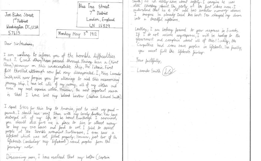 Titanic letters 4