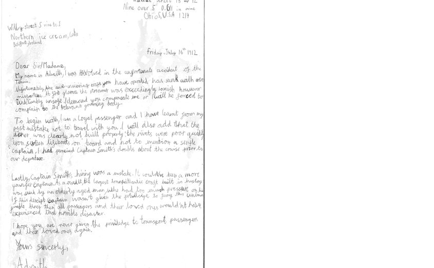 Titanic letters 5